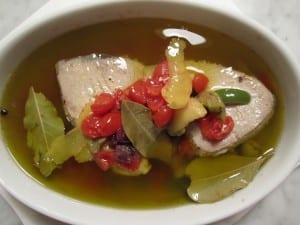 olive oil poached tuna