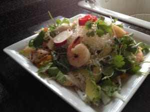 seaweed noodle and shrimp salad