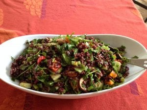 japonica wild rice salad with mushrooms and capers