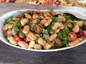 Mediterranean Corona Bean Salad
