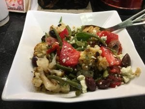 Minted Roasted Cauliflower with Green Beans and Tomatoes