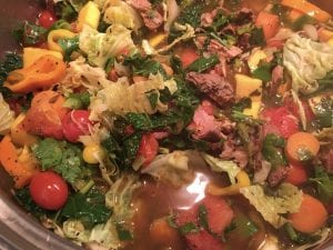 Organic vegetable/meat mixture for Posole