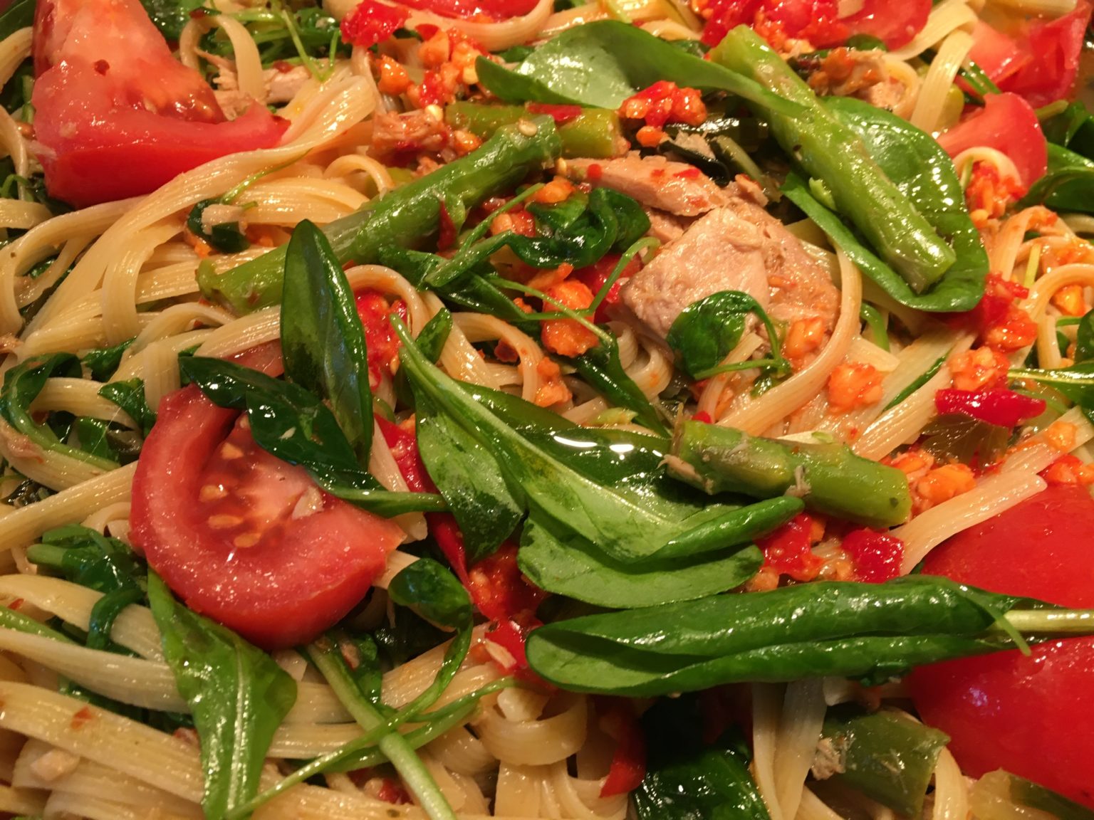 Fettuccine with Tuna and Lemony Spring Greens Simply Natural Gourmet