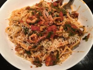 Chitarra Spaghetti with Clams and Calamari