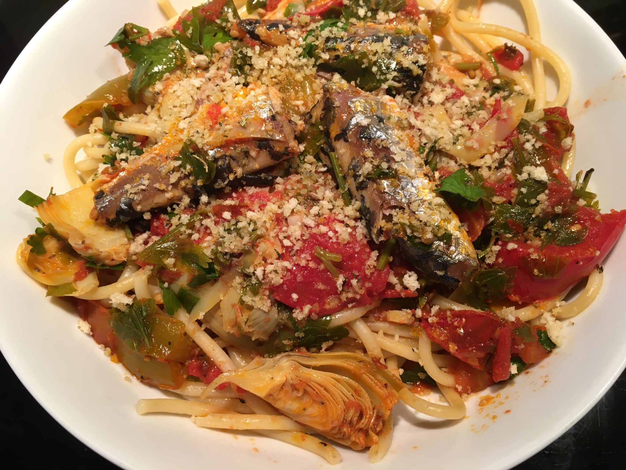 Bucatini with Artichokes and Sardines