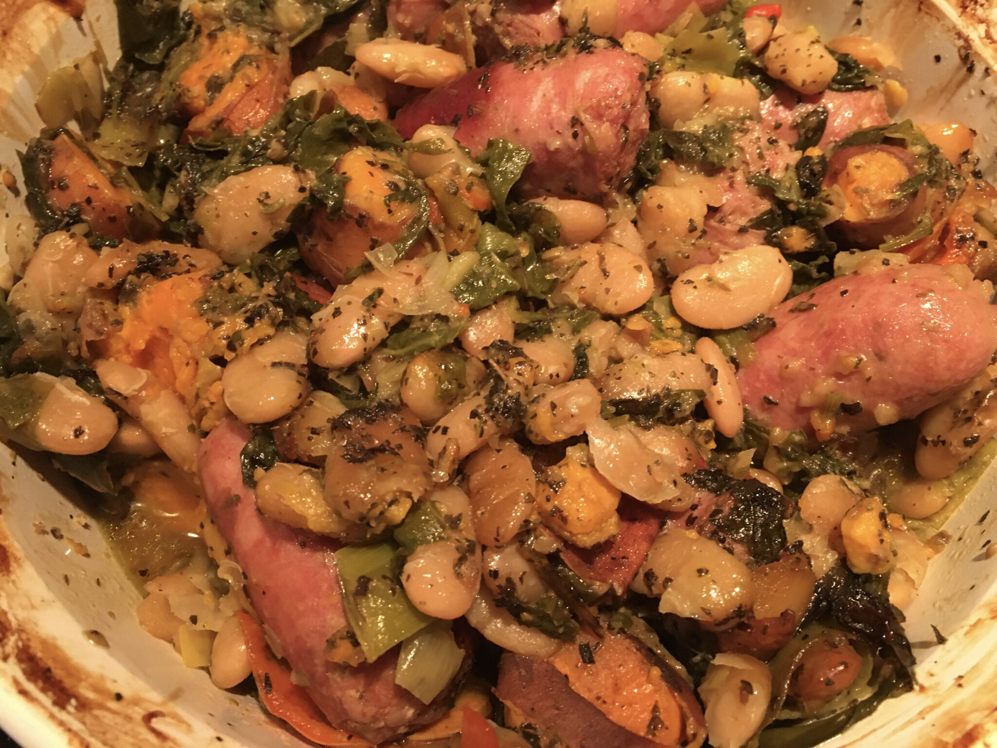 Cassoulet with Sausage and Yams