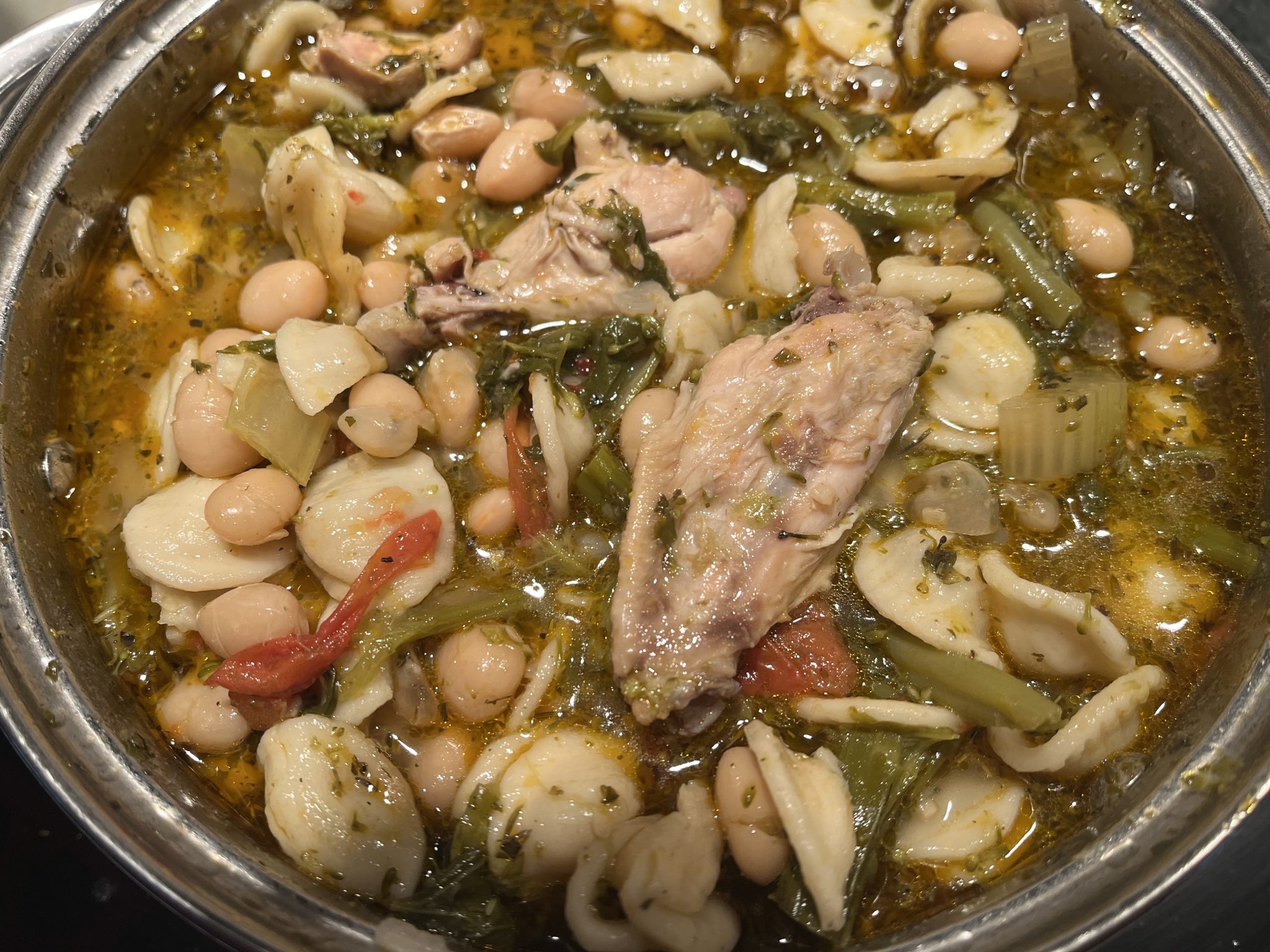 White Bean Chicken Stew with Rapini