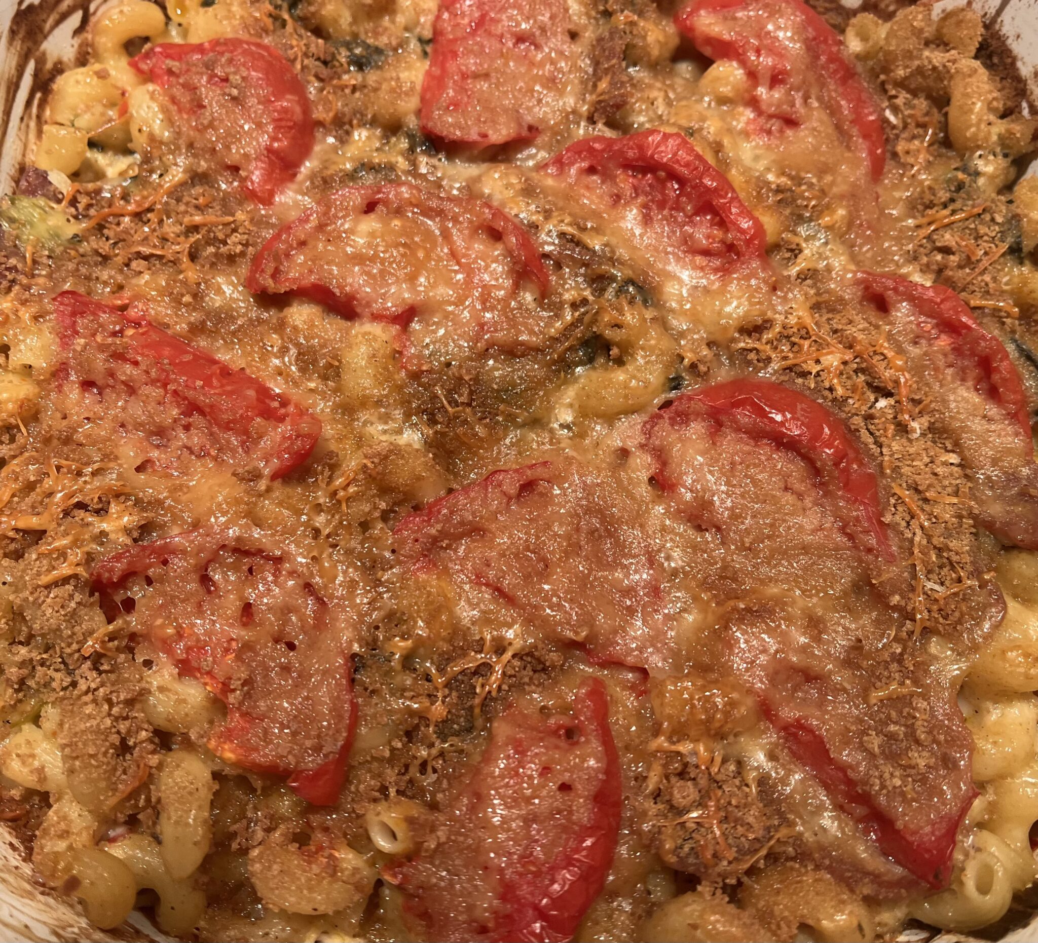 Baked Alfredo Pasta with Kale and Soppressata