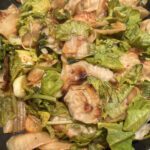 Fried Wonton with Radish Greens and Kimchi