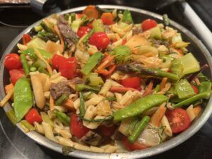 Steak and Vegetable Stir Fry with Pennettine