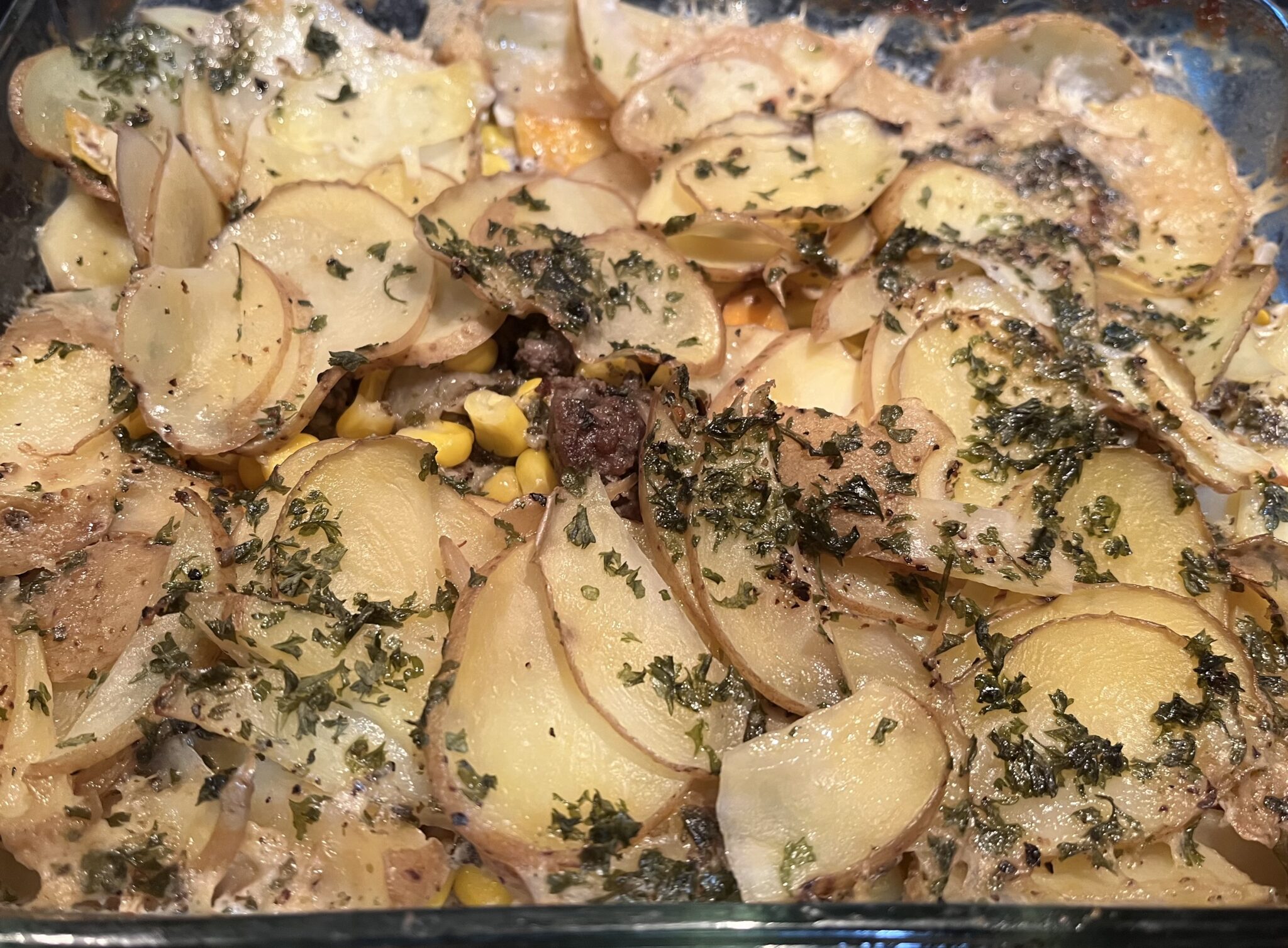 Finnish Beef Corn and Potato Casserole