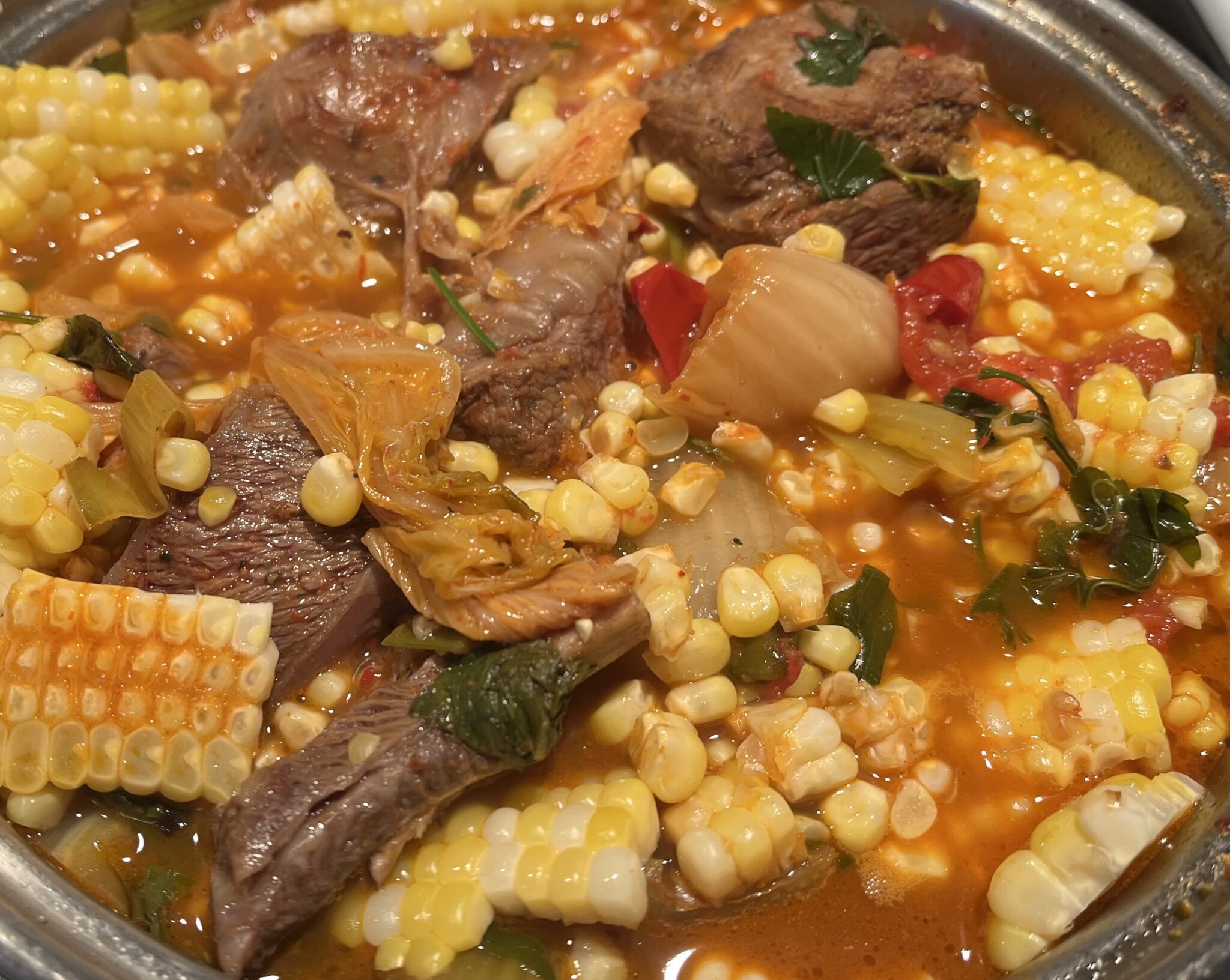 Korean Short Ribs with Vegetables on Glass Noodles